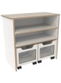 Opbergkast met 2 rolbakken B82xD44xH80cm Wit Grey Craft Oak Tangara Groothandel voor kinderrdagverblijf inrichting4